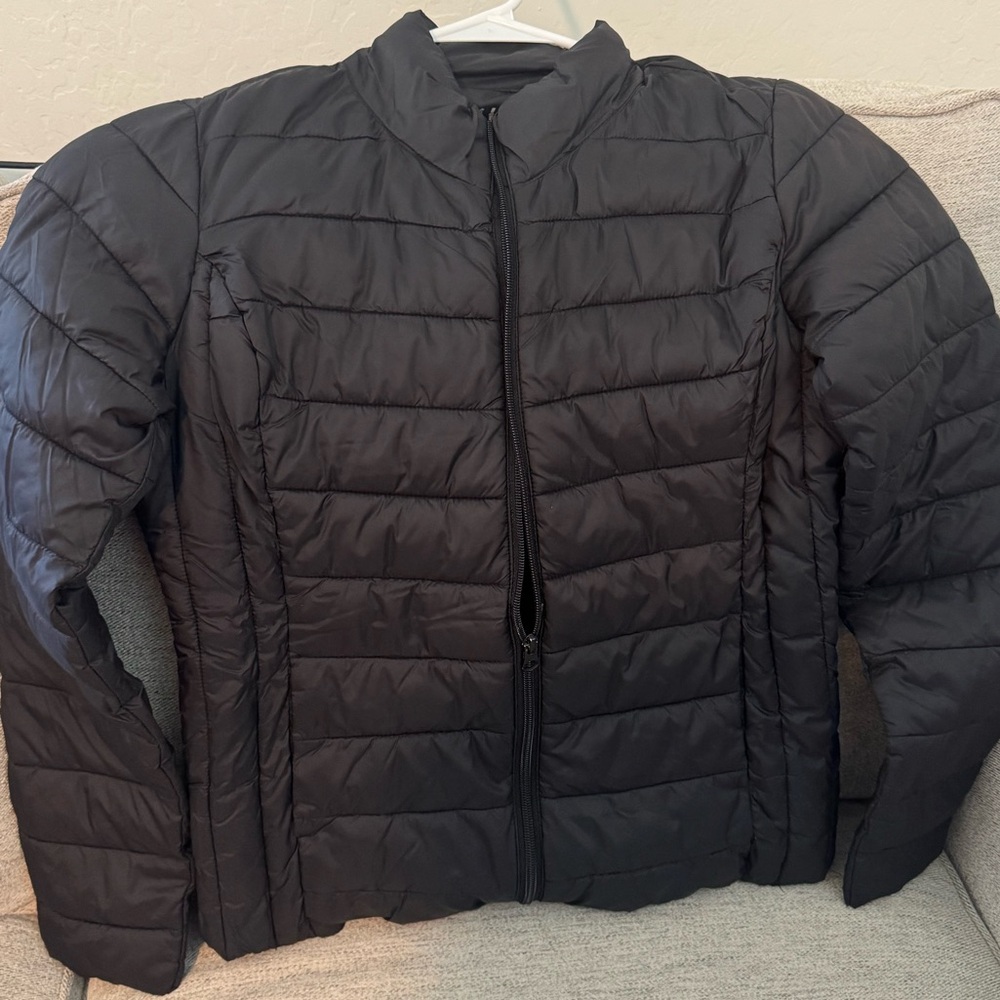 Love Tree Black Quilted Packable Puffer Jacket